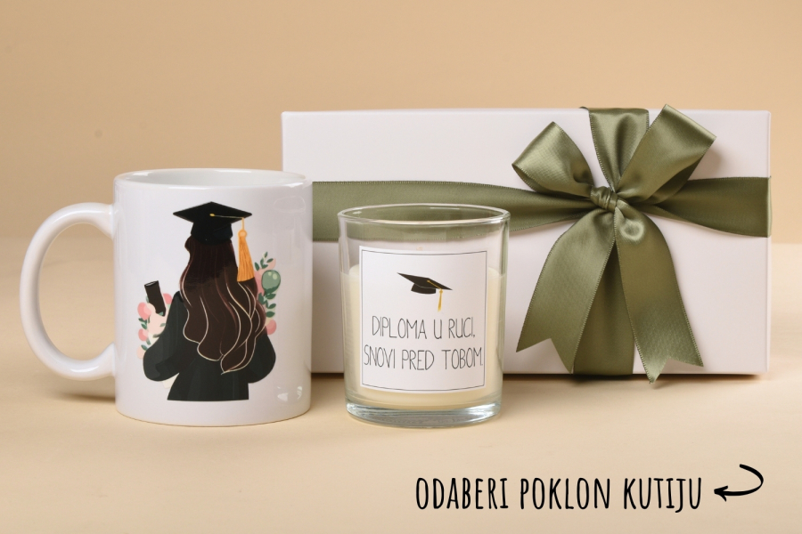  „Diploma“ poklon paket (šalica+svijeća) 