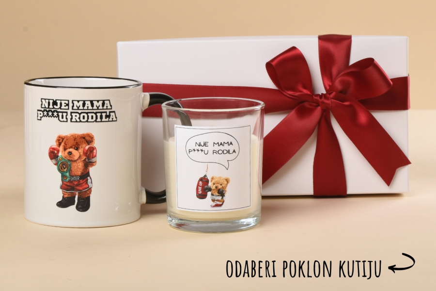 „Teddy boksač“ poklon paket (šalica+svijeća) 
