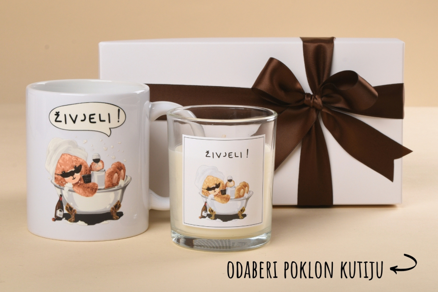 „Teddy živjeli“ poklon paket (šalica+svijeća) 