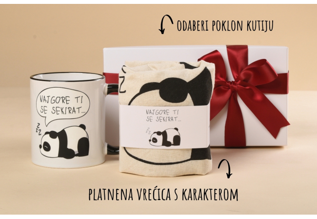 „Panda“ poklon paket (šalica+platnena vrećica) 