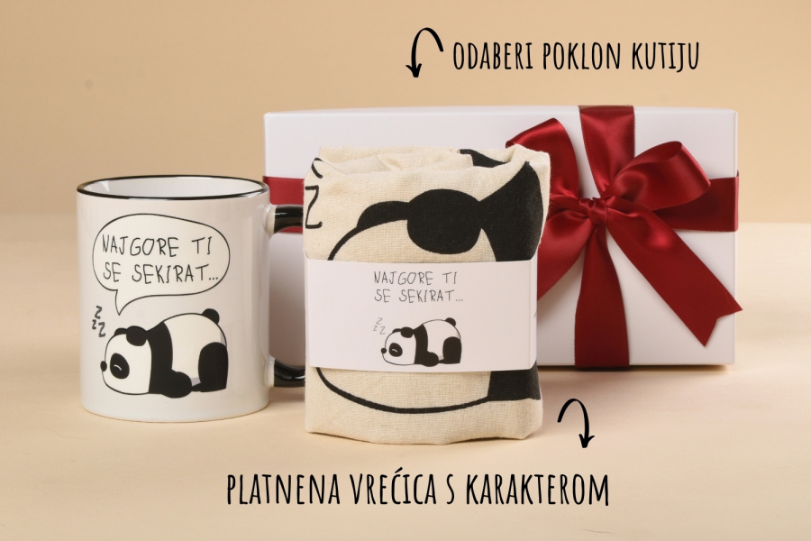 „Panda“ poklon paket (šalica+platnena vrećica) 
