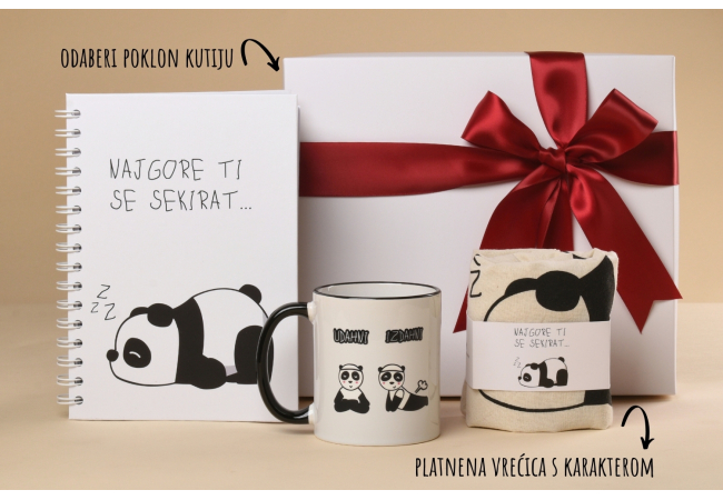 „Panda“ poklon paket (planer+šalica+platnena vrećica) 