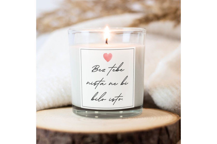 „Bez tebe ništa ne bi bilo isto“ mirisna svijeća 